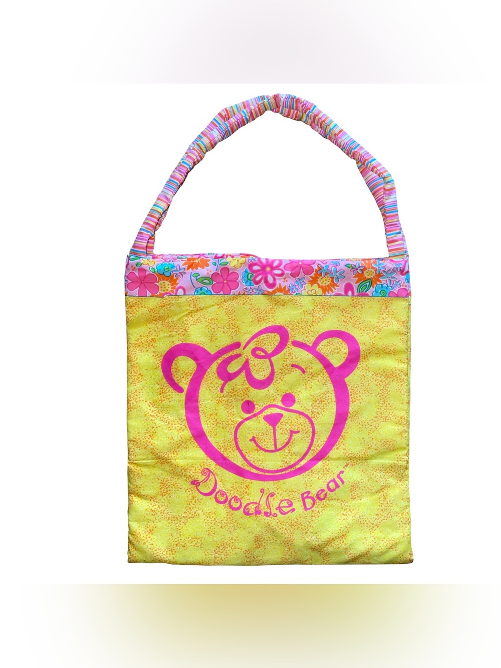 VTG Doodle Bear Stylin’ Playmat/Tote Plush Bag by Play Along 2005 Floral 12"x12"